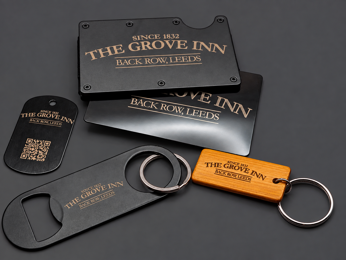 Custom branded business goods made by Fly Design for The Grove Inn