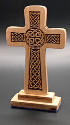 Beech wood Celtic cross alternate view