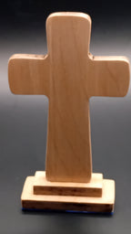 Beech wood Celtic cross side and base detail
