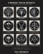 Choose your design guide showing all nine Fly Design engraved gothic votive designs