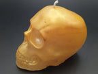 Large handmade gold skull candle by Fly Design