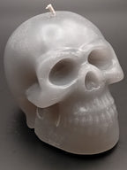 Large handmade white skull candle by Fly Design